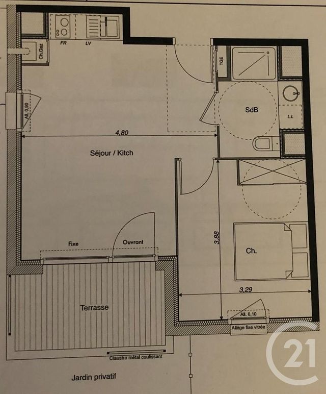 Appartement T2 à vendre - 2 pièces - 42.0 m2 - AUCAMVILLE - 31 - MIDI-PYRENEES - Century 21 Sud Azur Immobilier